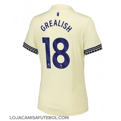Camisa de Futebol Everton Jack Grealish #18 Equipamento Secundário Mulheres 2025-26 Manga Curta Camisa de Futebol Everton Jack Grealish #18 Equipamento Secundário Mulheres 2025-26 Manga Curta